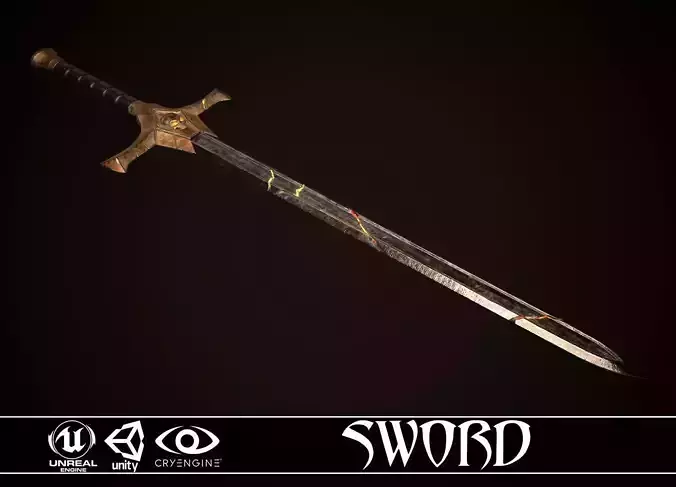 Sword 02 Low-poly 3D model