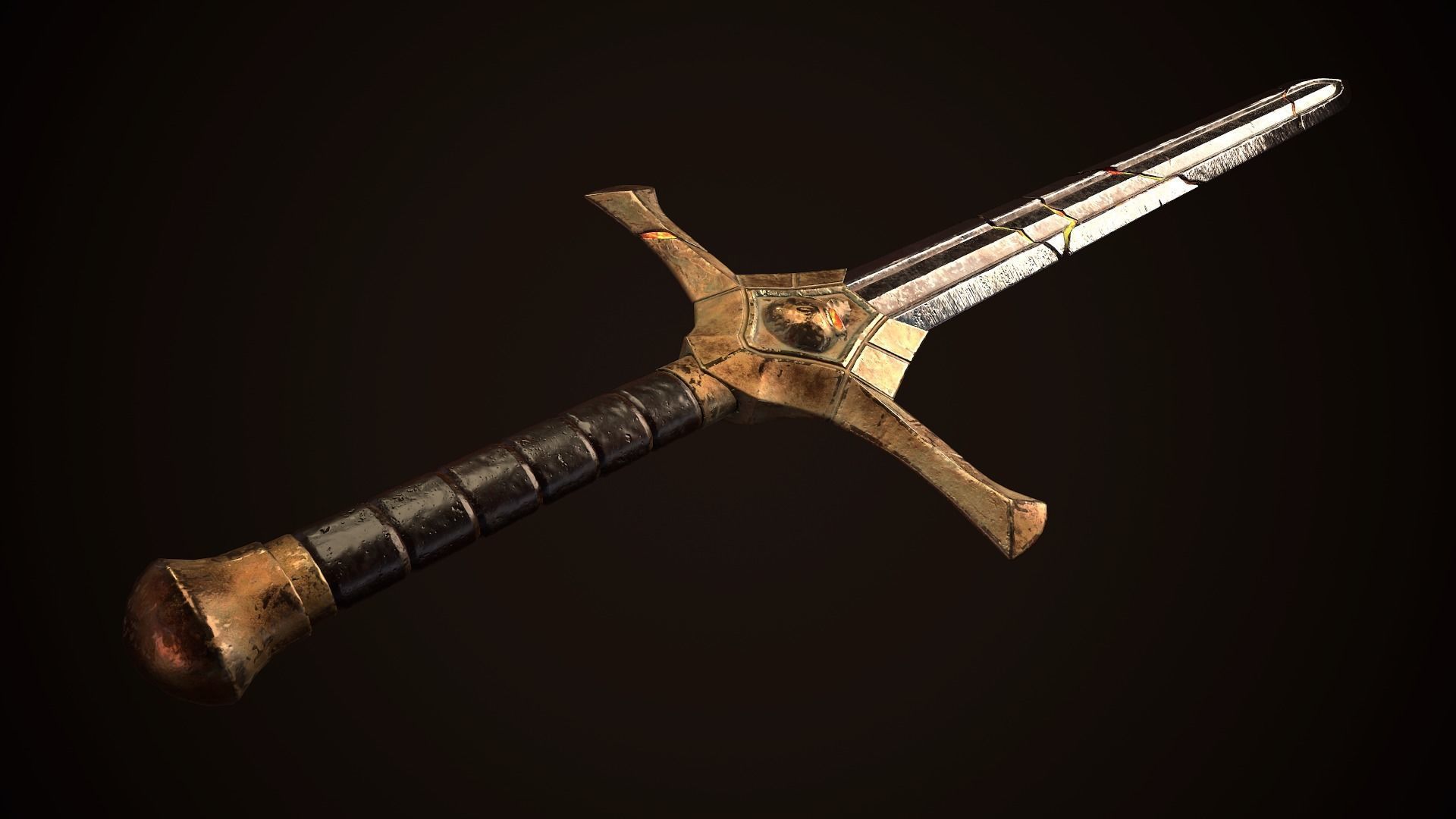 Sword 02 Low-poly 3D model_6