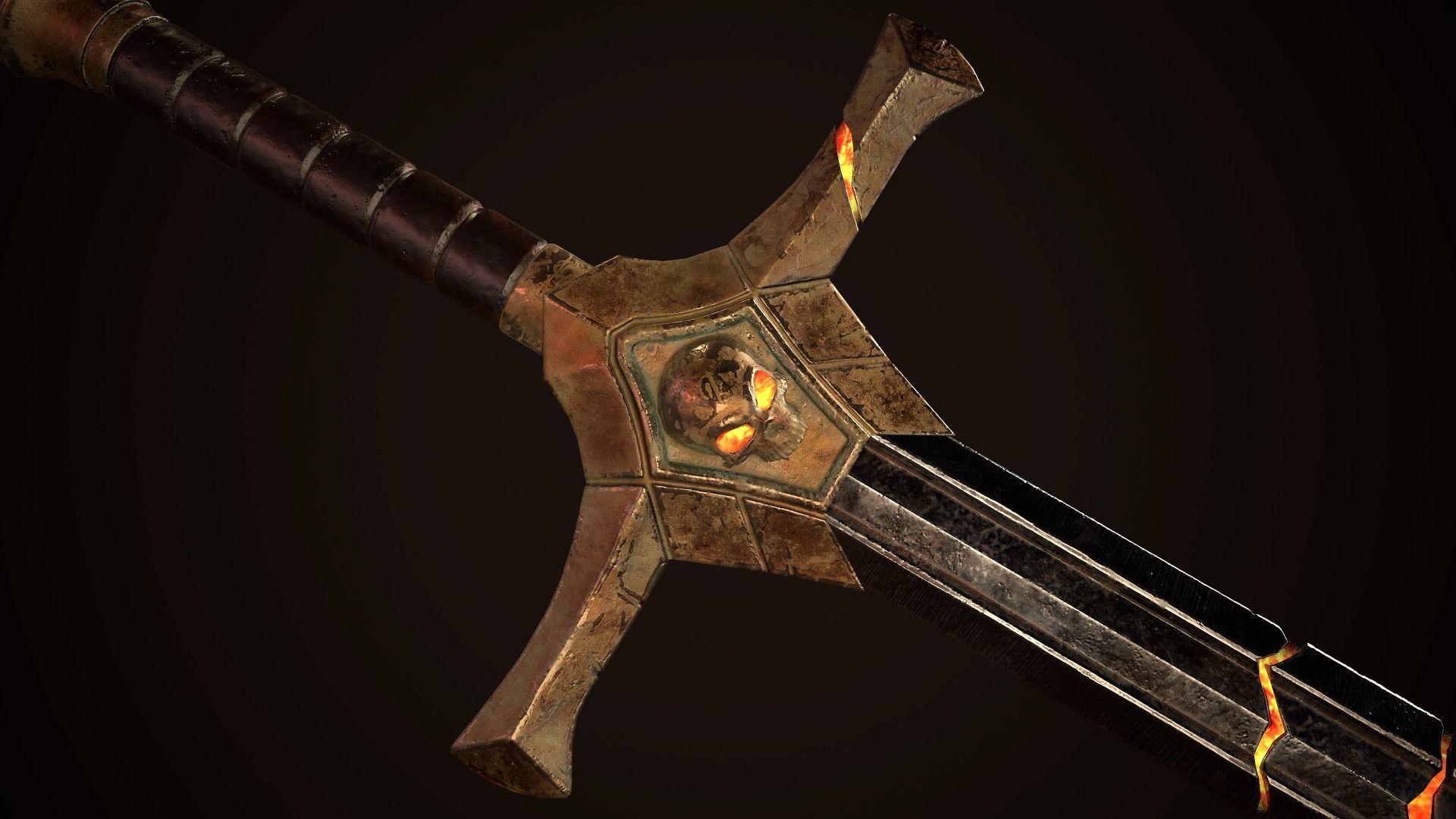 Sword 02 Low-poly 3D model_4