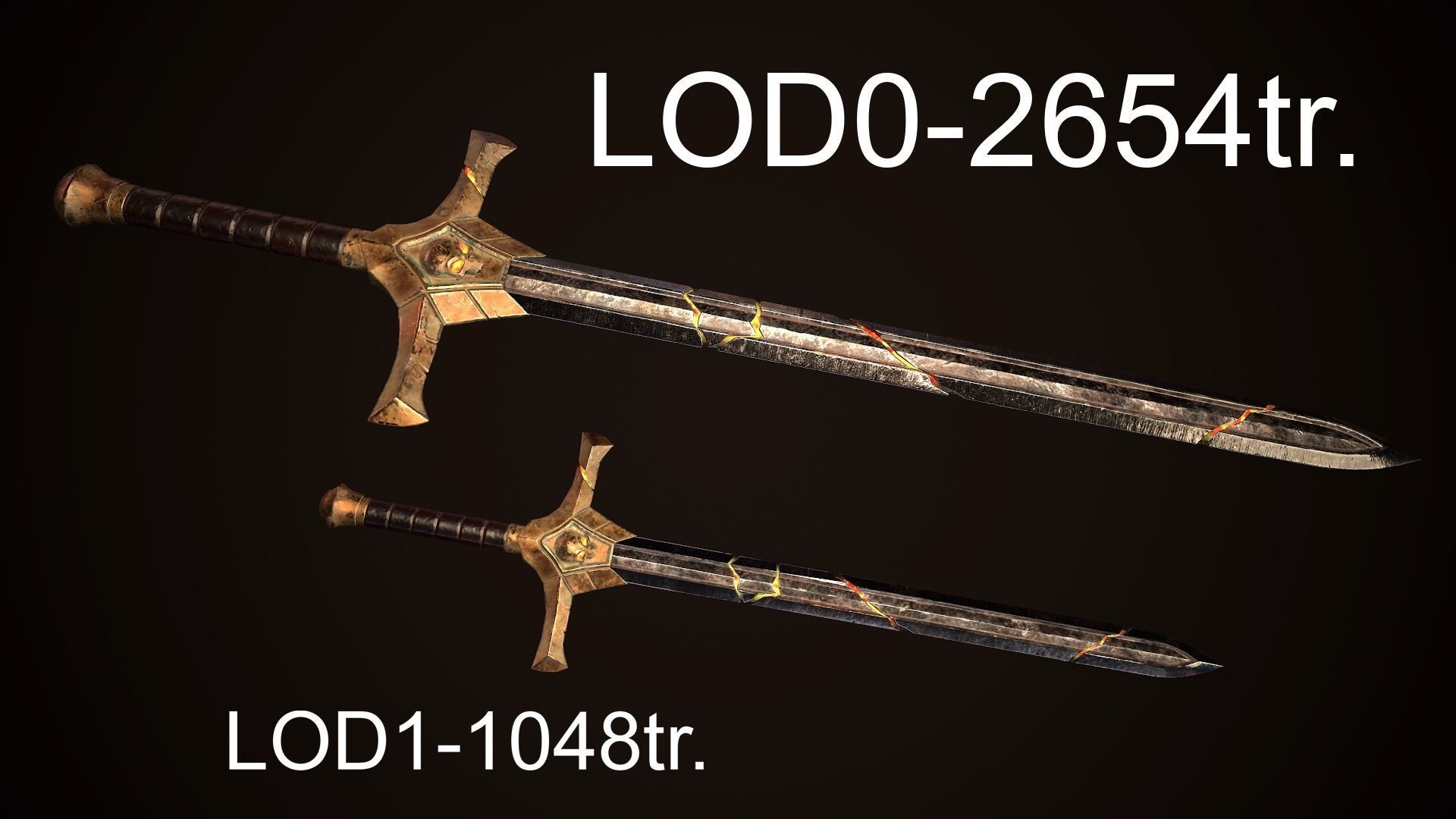 Sword 02 Low-poly 3D model_9