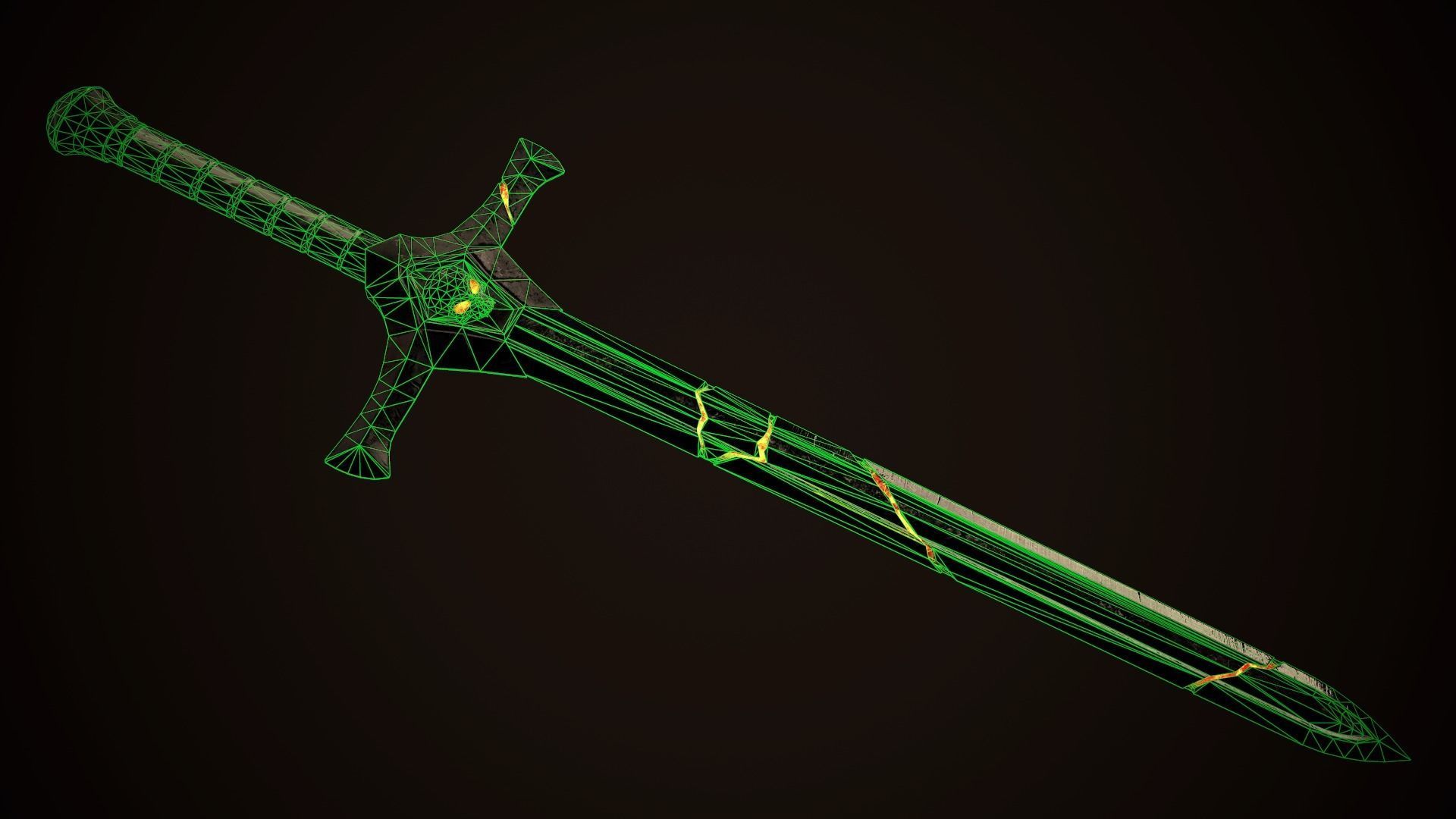 Sword 02 Low-poly 3D model_7