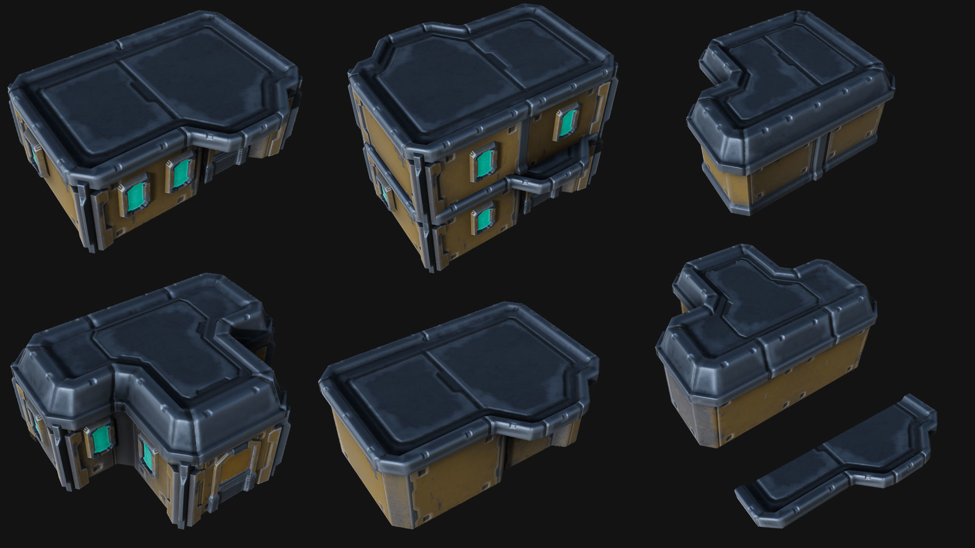 Isometric Survival Level Pack Low-poly 3D model_8