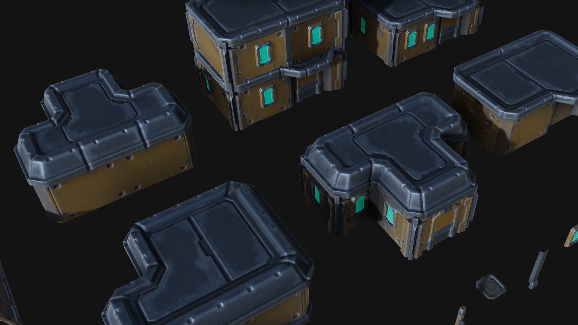 Isometric Survival Level Pack Low-poly 3D model_29