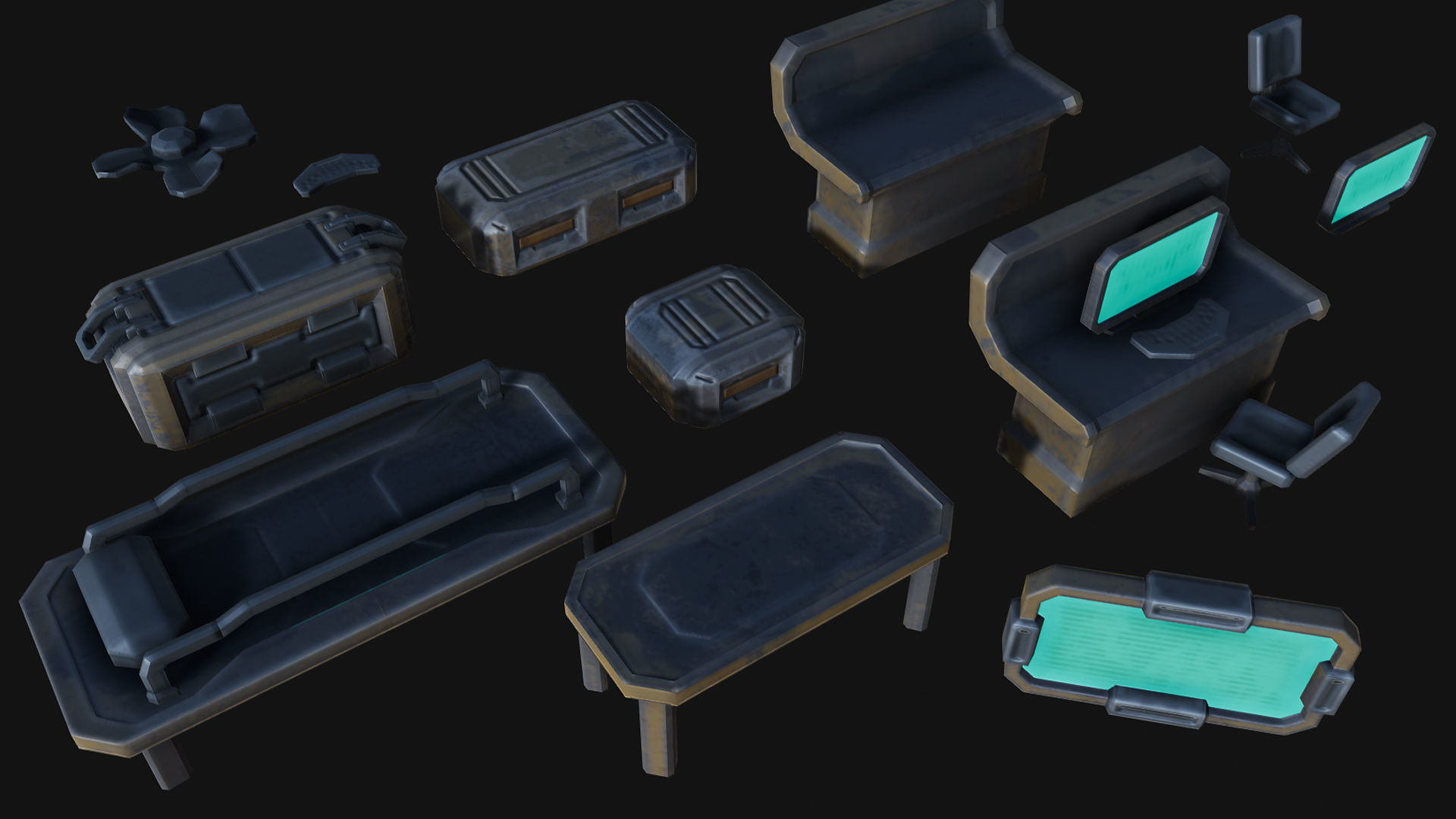 Isometric Survival Level Pack Low-poly 3D model_21