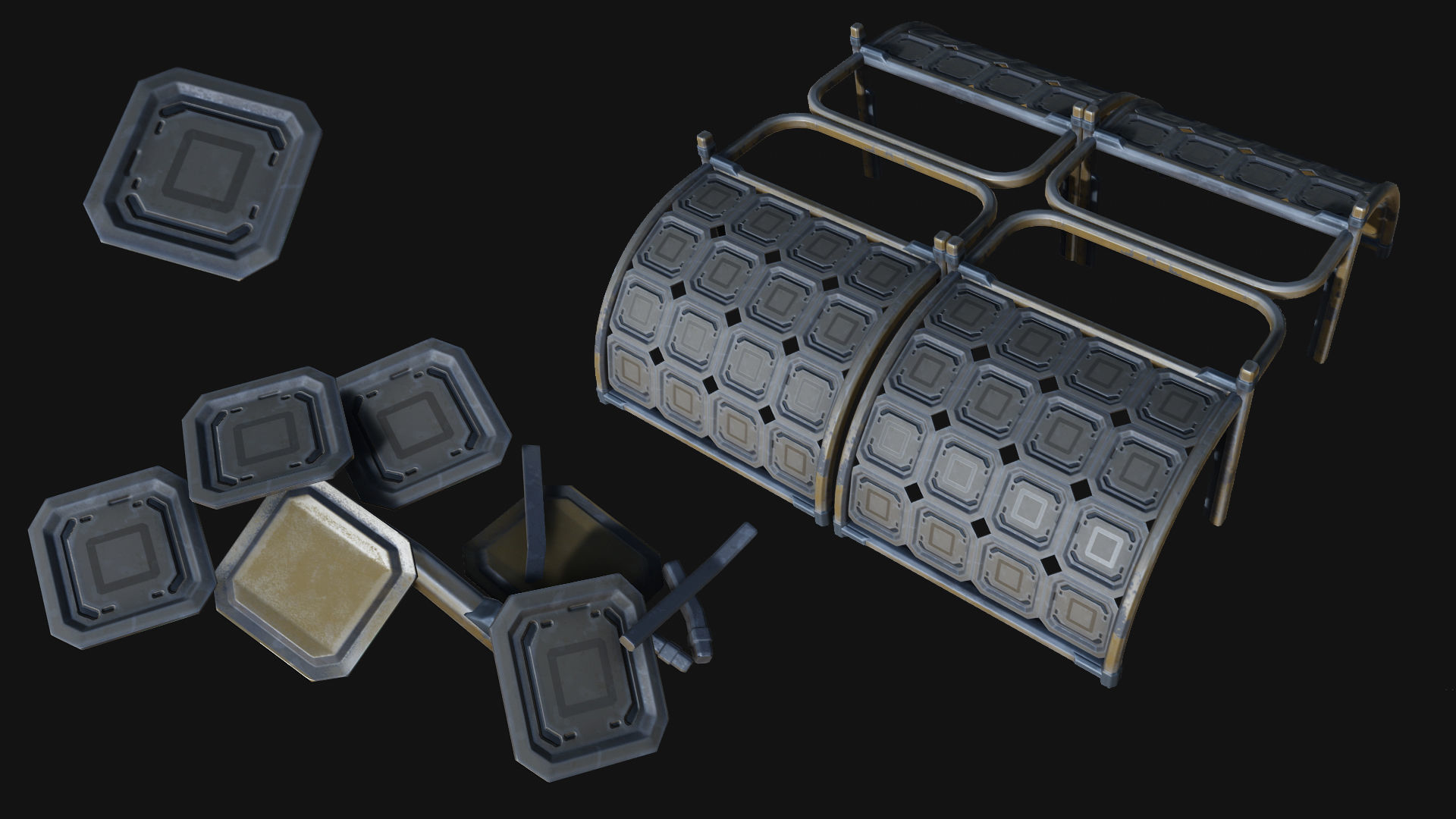 Isometric Survival Level Pack Low-poly 3D model_11
