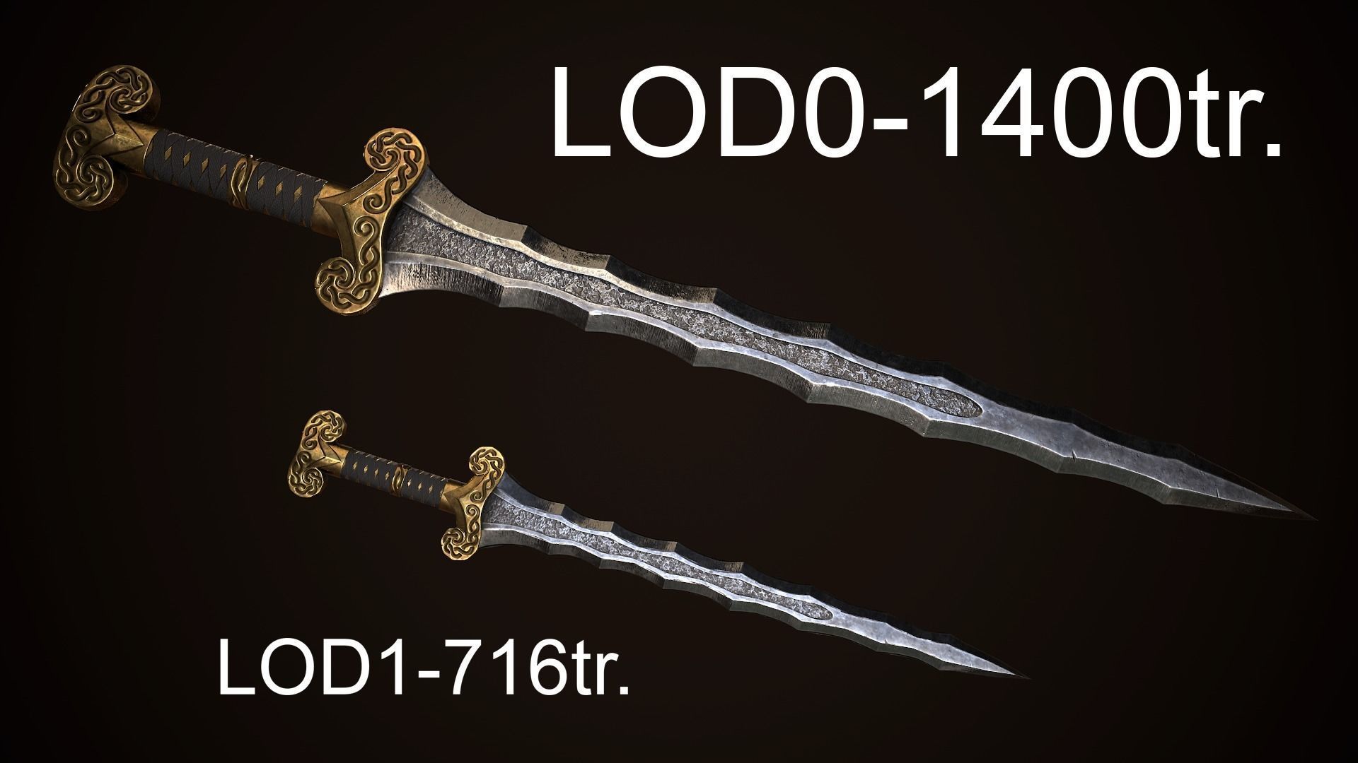 Sword 03 Low-poly 3D model_9