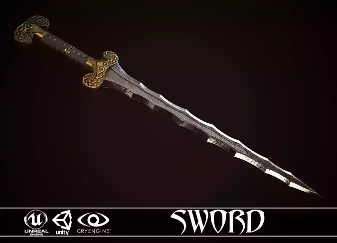 Sword 03 Low-poly 3D model