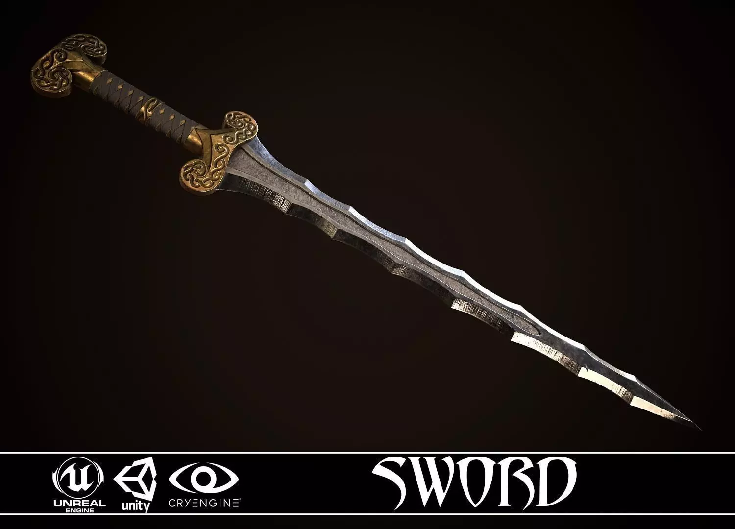 Sword 03 Low-poly 3D model_0