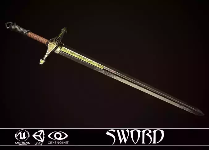 Sword 04 Low-poly 3D model