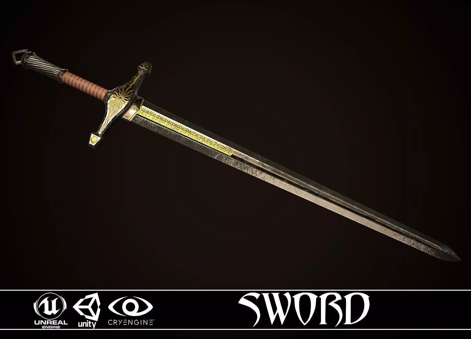 Sword 04 Low-poly 3D model_0