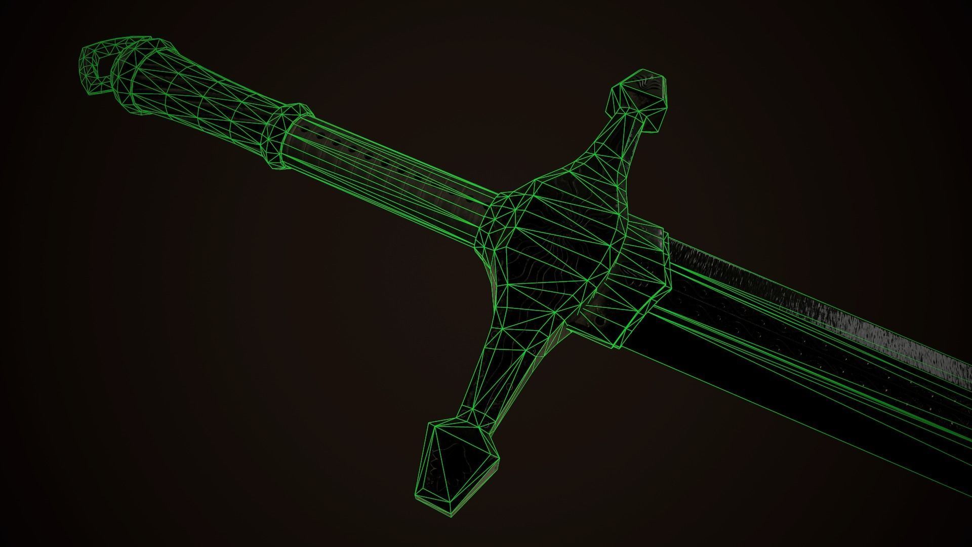 Sword 04 Low-poly 3D model_9