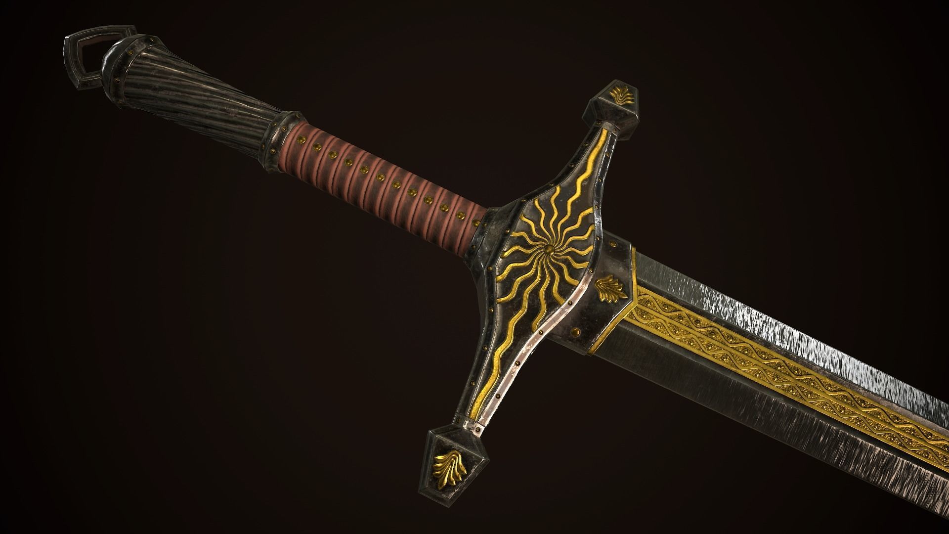 Sword 04 Low-poly 3D model_3