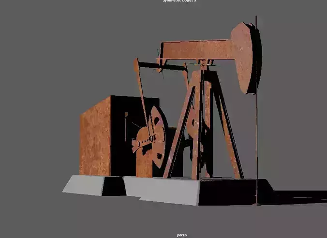 Rusty Oil Pump Jack 3D model