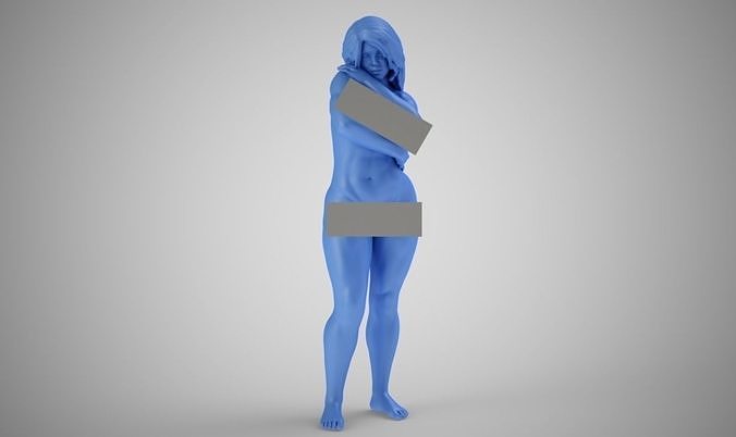 Woman Hugging Herself 3D print model