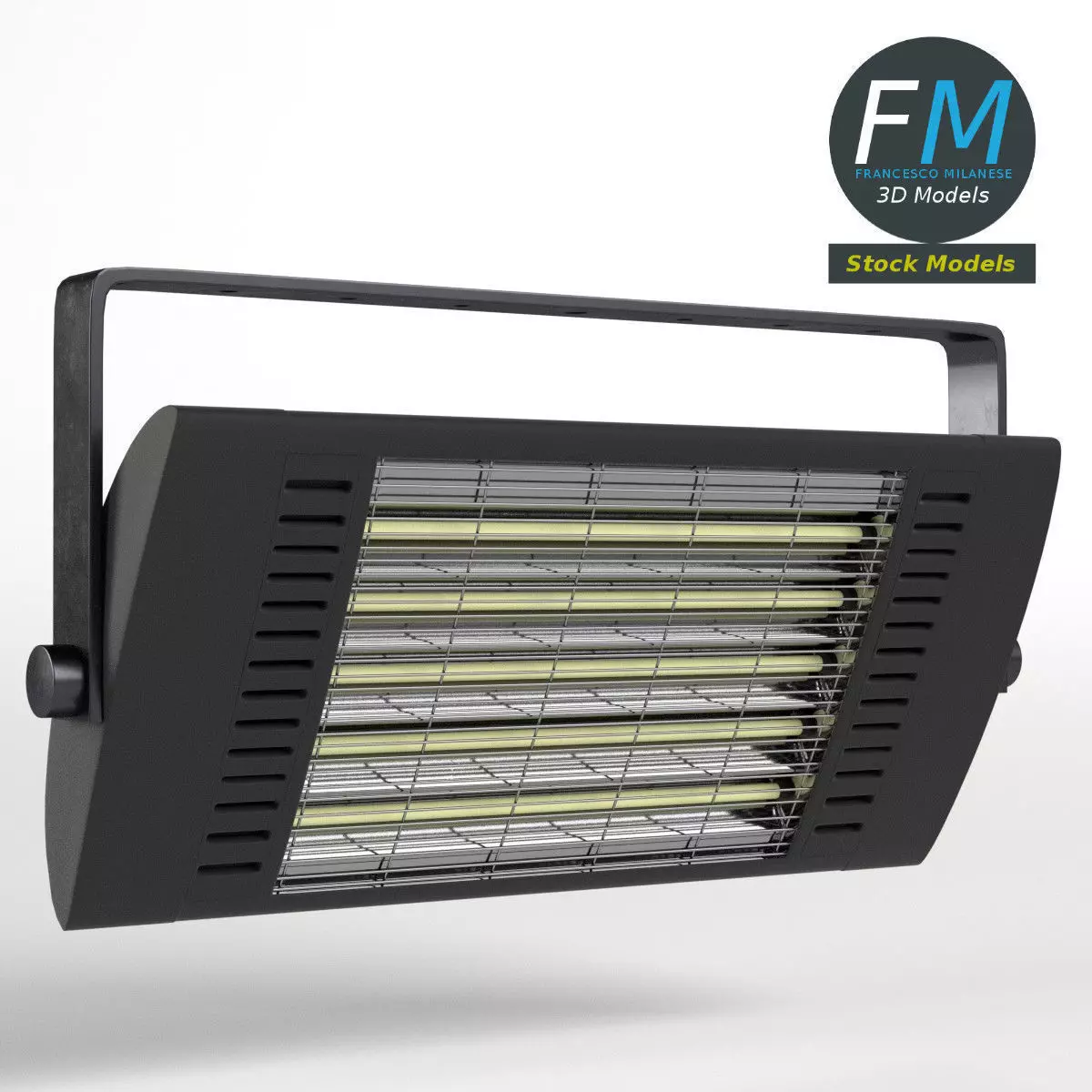 Wall mounted halogen heater 3D model_0