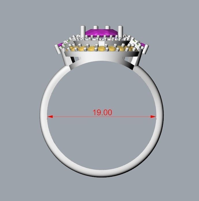 Women ring with gems 3dm stl vintage 3D print model_20