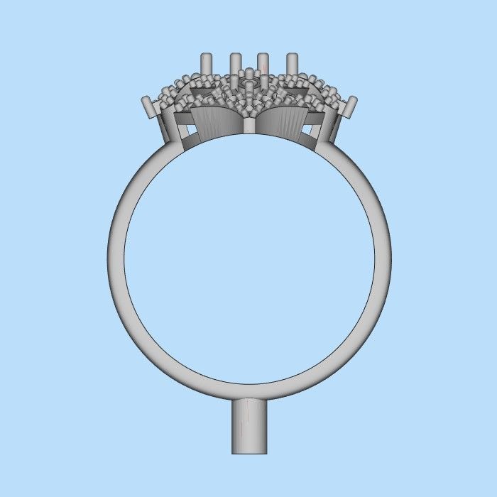 Women ring with gems 3dm stl vintage 3D print model_23