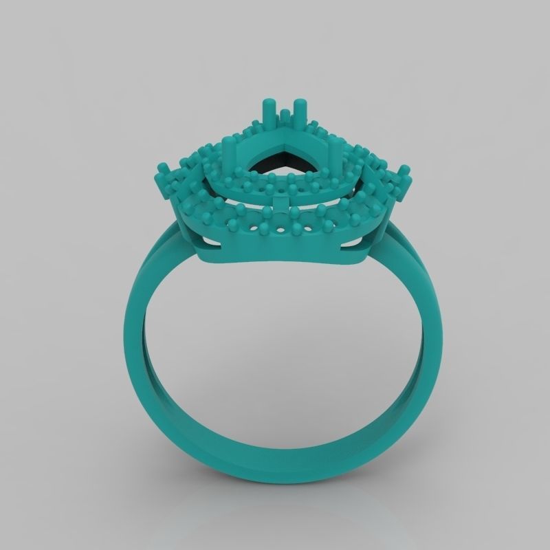 Women ring with gems 3dm stl vintage 3D print model_16