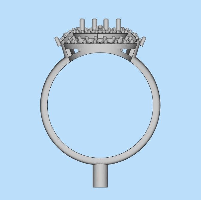 Women ring with gems 3dm stl vintage 3D print model_29