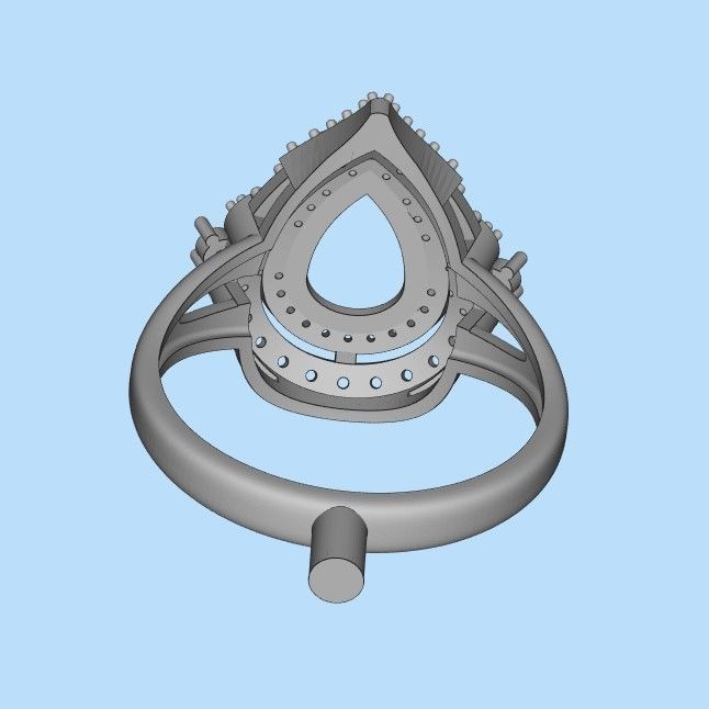 Women ring with gems 3dm stl vintage 3D print model_28