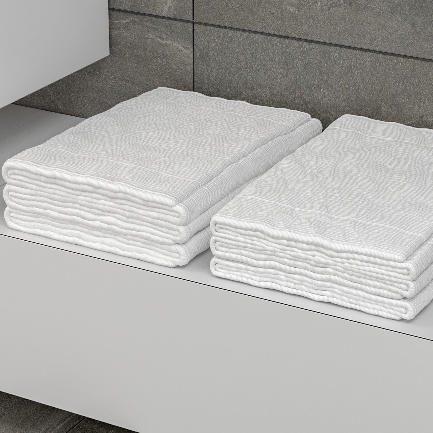 Bathroom set 1 modern vanity with mirror and towel rack 3D model_4