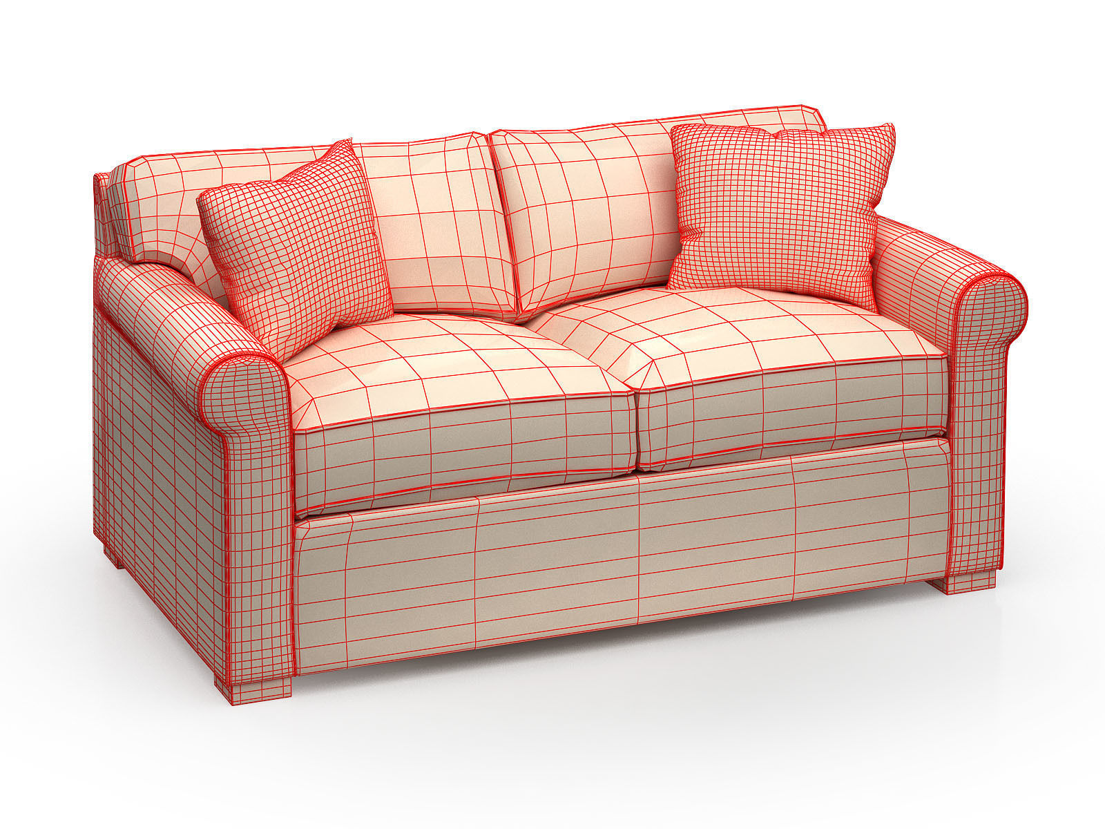 Sofa set ottoman 3D model_10