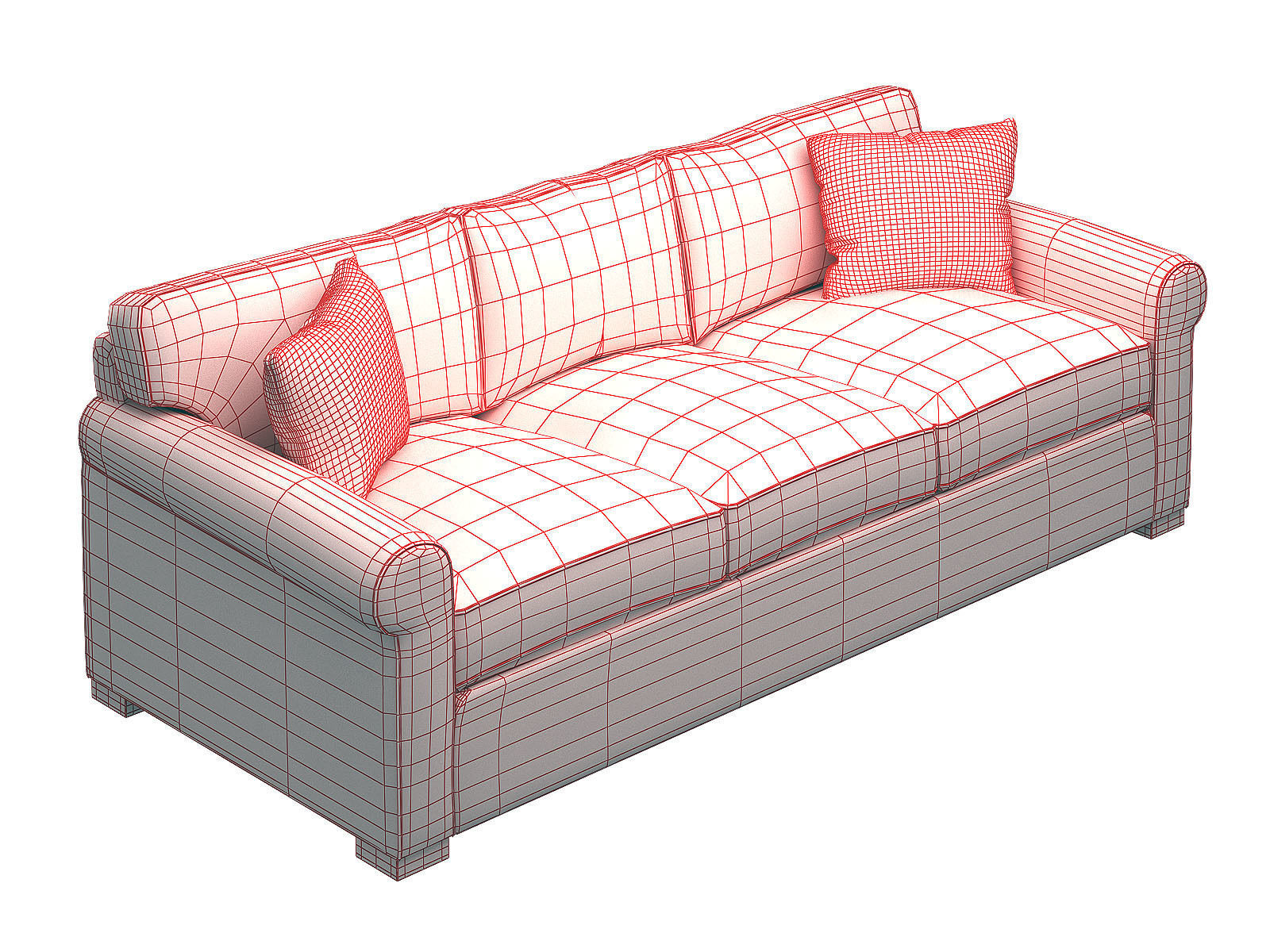 Sofa set ottoman 3D model_6