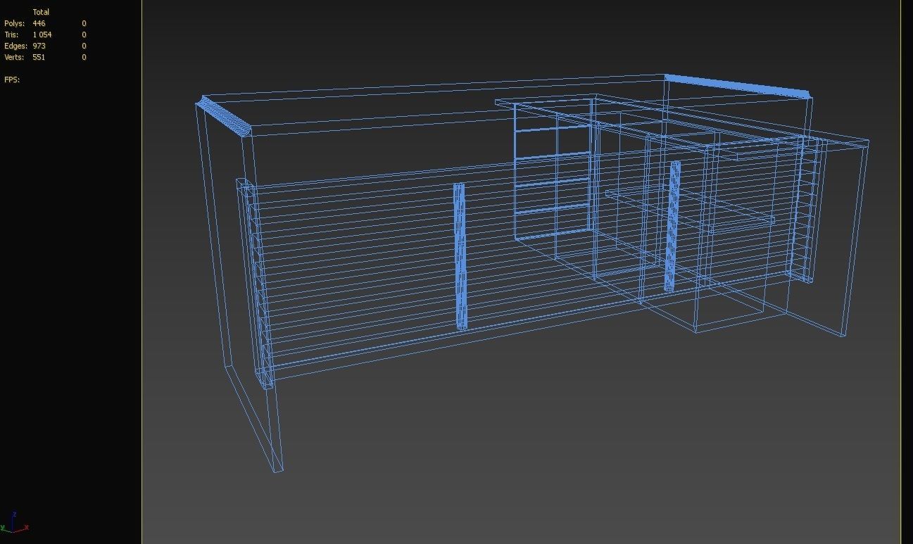 Modern Office Furniture N09 Low-poly 3D model_7