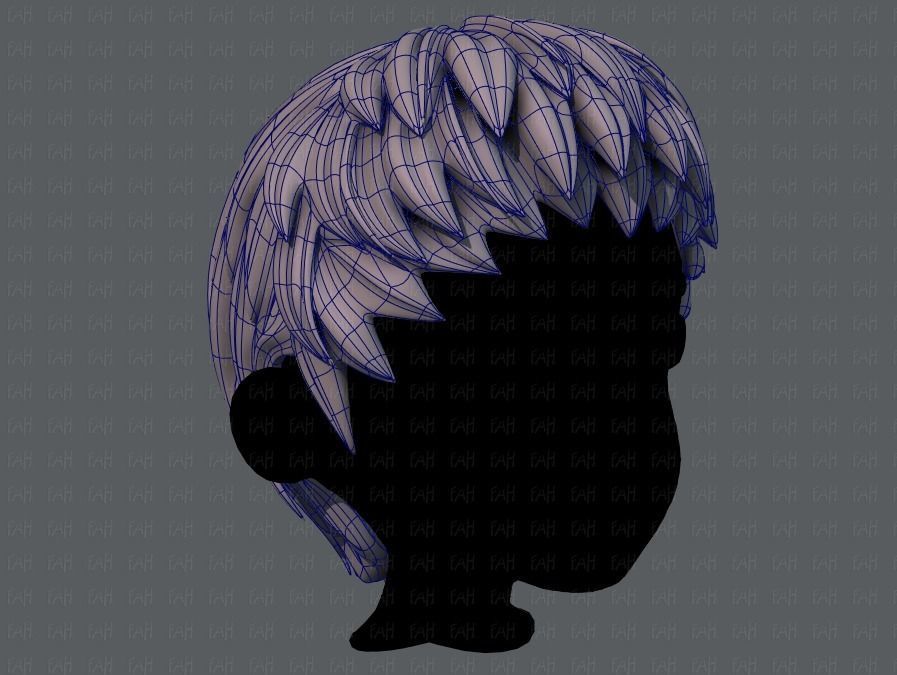 3D Hair style for boy V53 Low-poly 3D model_10