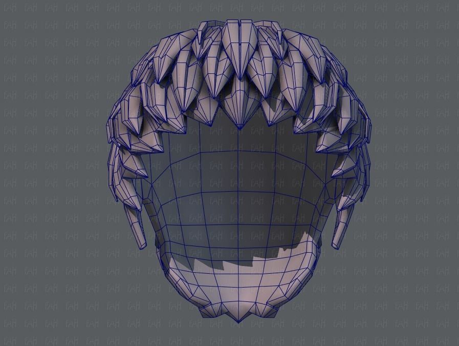 3D Hair style for boy V53 Low-poly 3D model_40