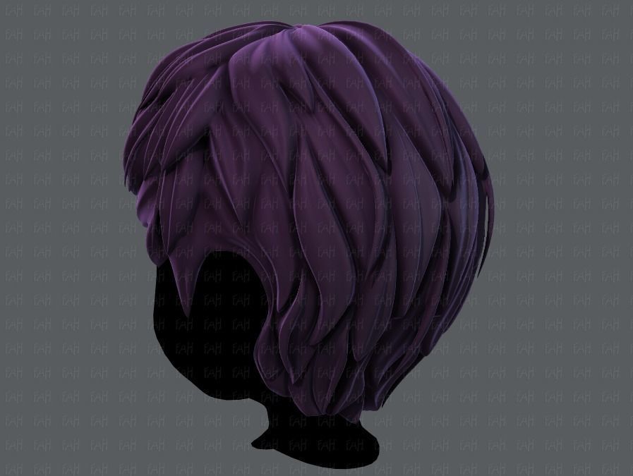 3D Hair style for boy V53 Low-poly 3D model_6