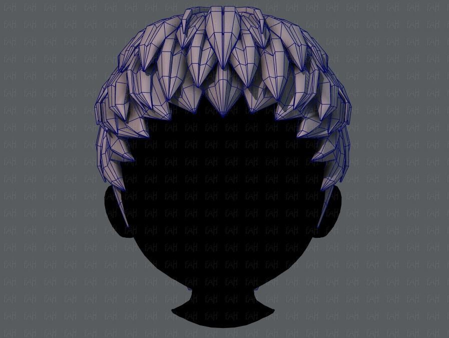 3D Hair style for boy V53 Low-poly 3D model_25