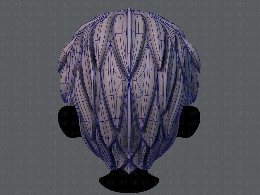 3D Hair style for boy V53 Low-poly 3D model_13