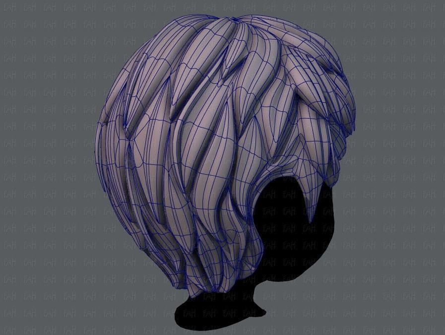 3D Hair style for boy V53 Low-poly 3D model_12