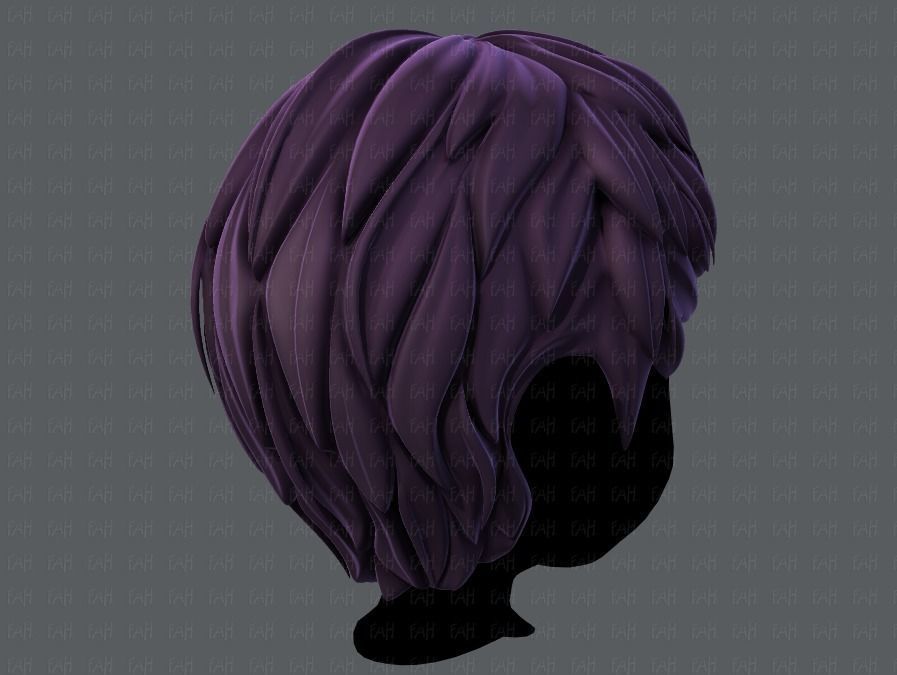 3D Hair style for boy V53 Low-poly 3D model_4
