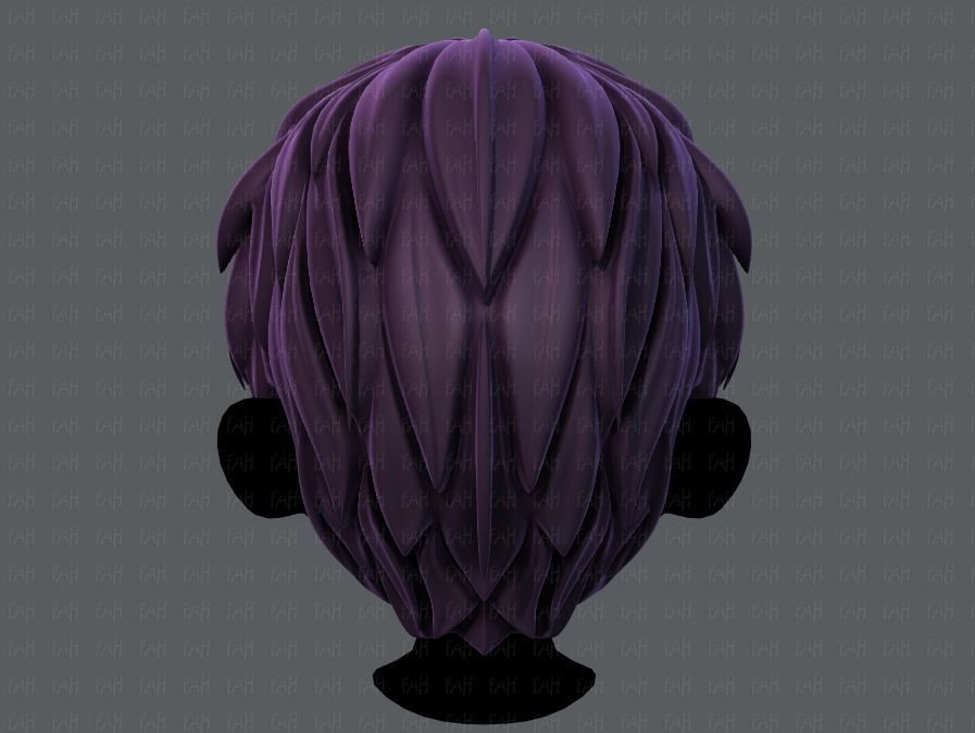 3D Hair style for boy V53 Low-poly 3D model_5