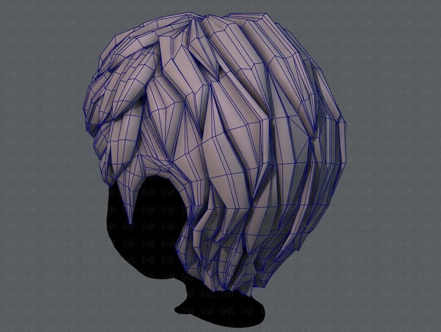 3D Hair style for boy V53 Low-poly 3D model_30