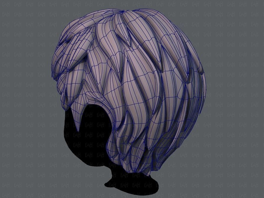 3D Hair style for boy V53 Low-poly 3D model_14