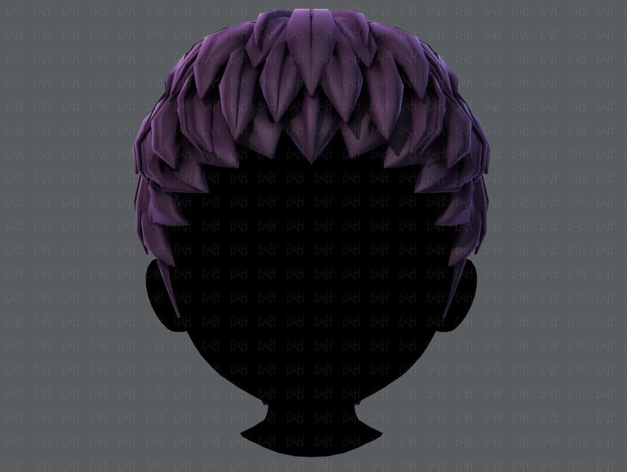 3D Hair style for boy V53 Low-poly 3D model_18