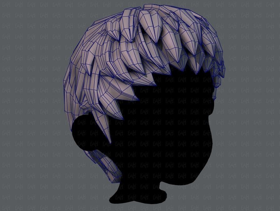 3D Hair style for boy V53 Low-poly 3D model_26