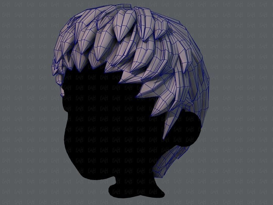 3D Hair style for boy V53 Low-poly 3D model_32