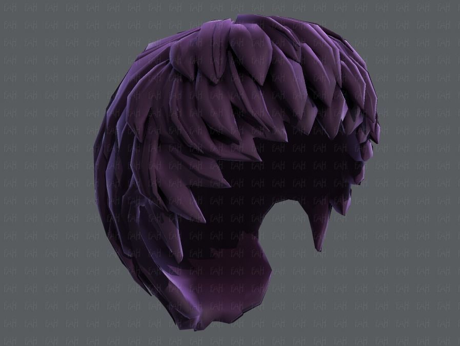 3D Hair style for boy V53 Low-poly 3D model_43
