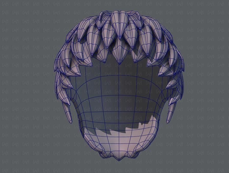 3D Hair style for boy V53 Low-poly 3D model_38