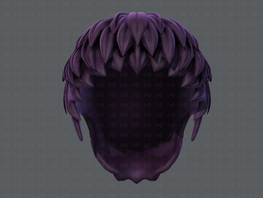 3D Hair style for boy V53 Low-poly 3D model_37