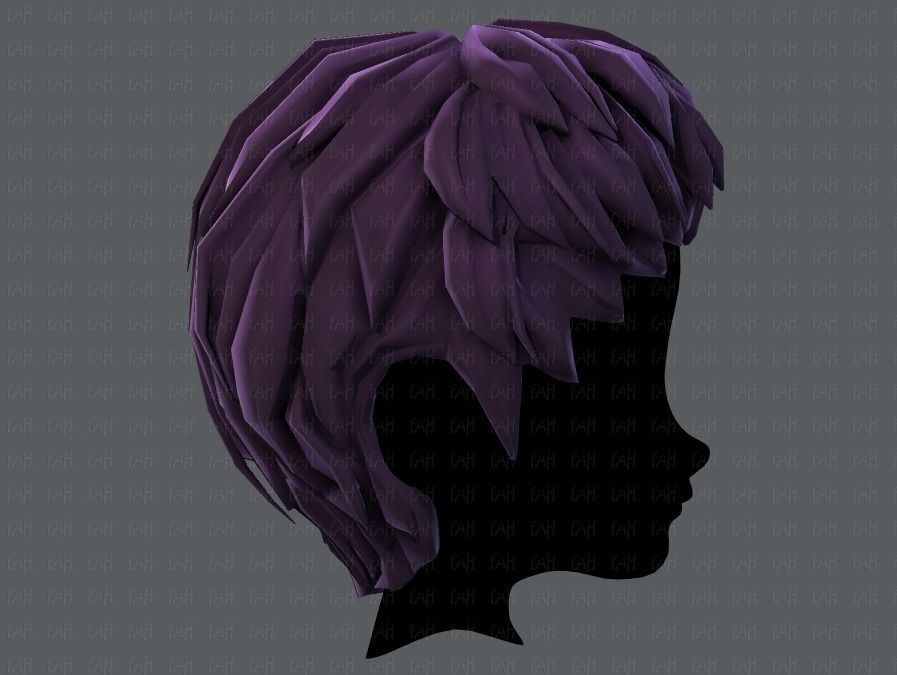3D Hair style for boy V53 Low-poly 3D model_19