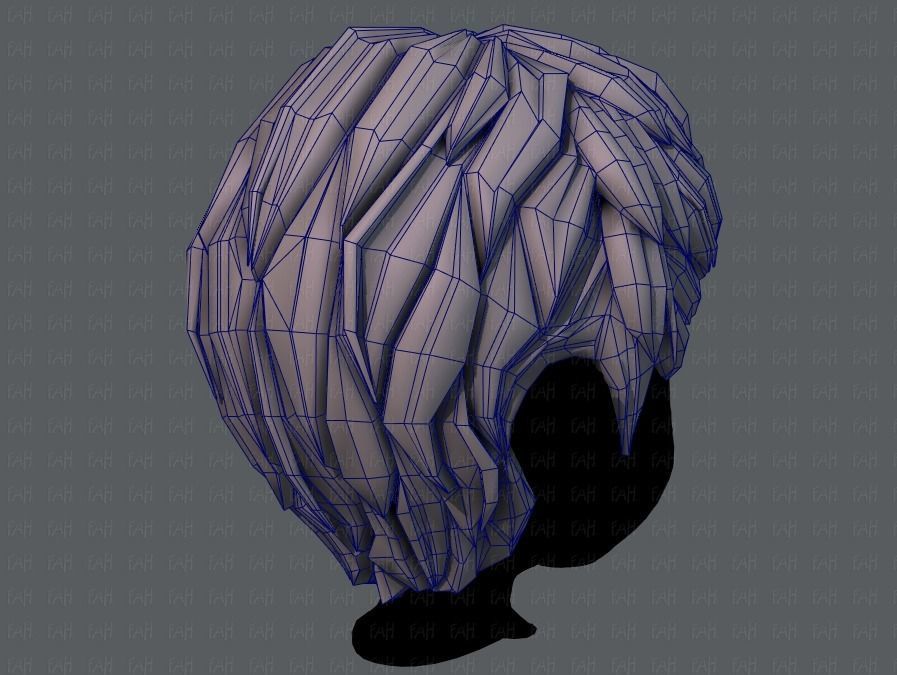 3D Hair style for boy V53 Low-poly 3D model_28