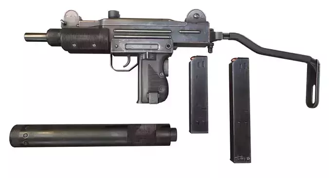 Mini Uzi Low-poly 3D model