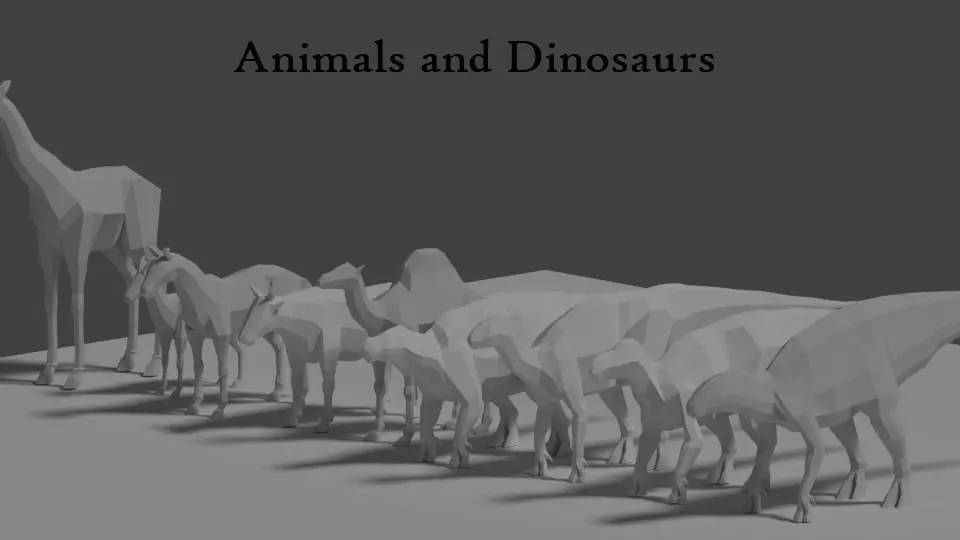 Lowpoly Animals and Dinosaurs Free low-poly 3D model_0