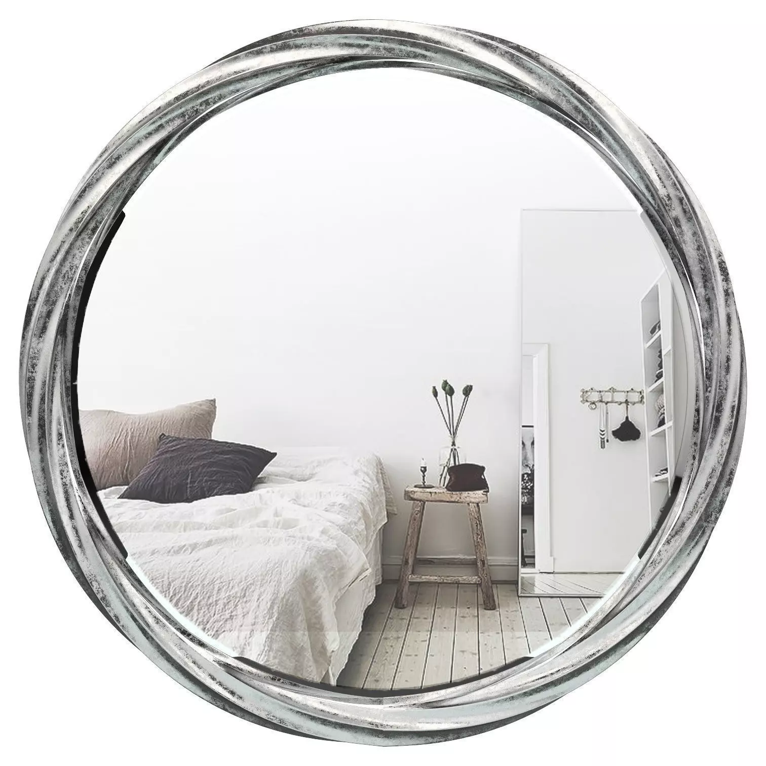 Round Silver Accent Mirror RBRS7771 3D model_0