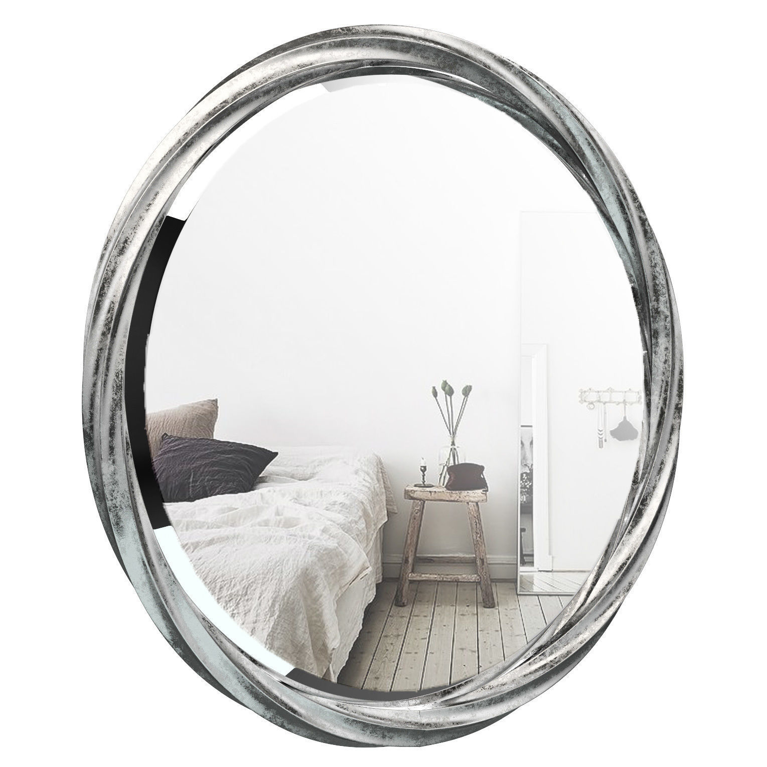 Round Silver Accent Mirror RBRS7771 3D model_1